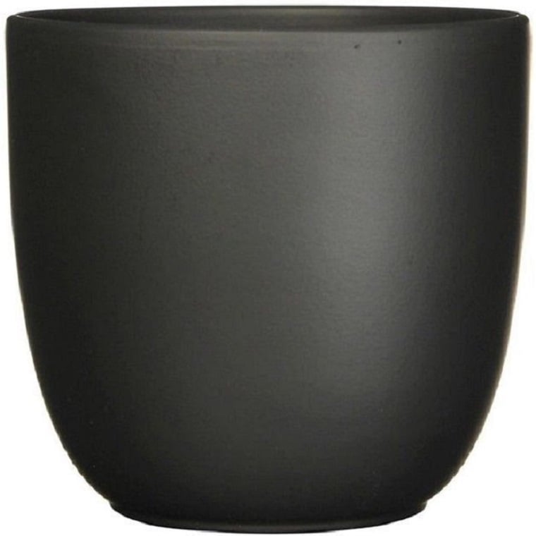 Кашпо Edelman Tusca pot round, 28 см, черное, матовое (144280) - фото 1