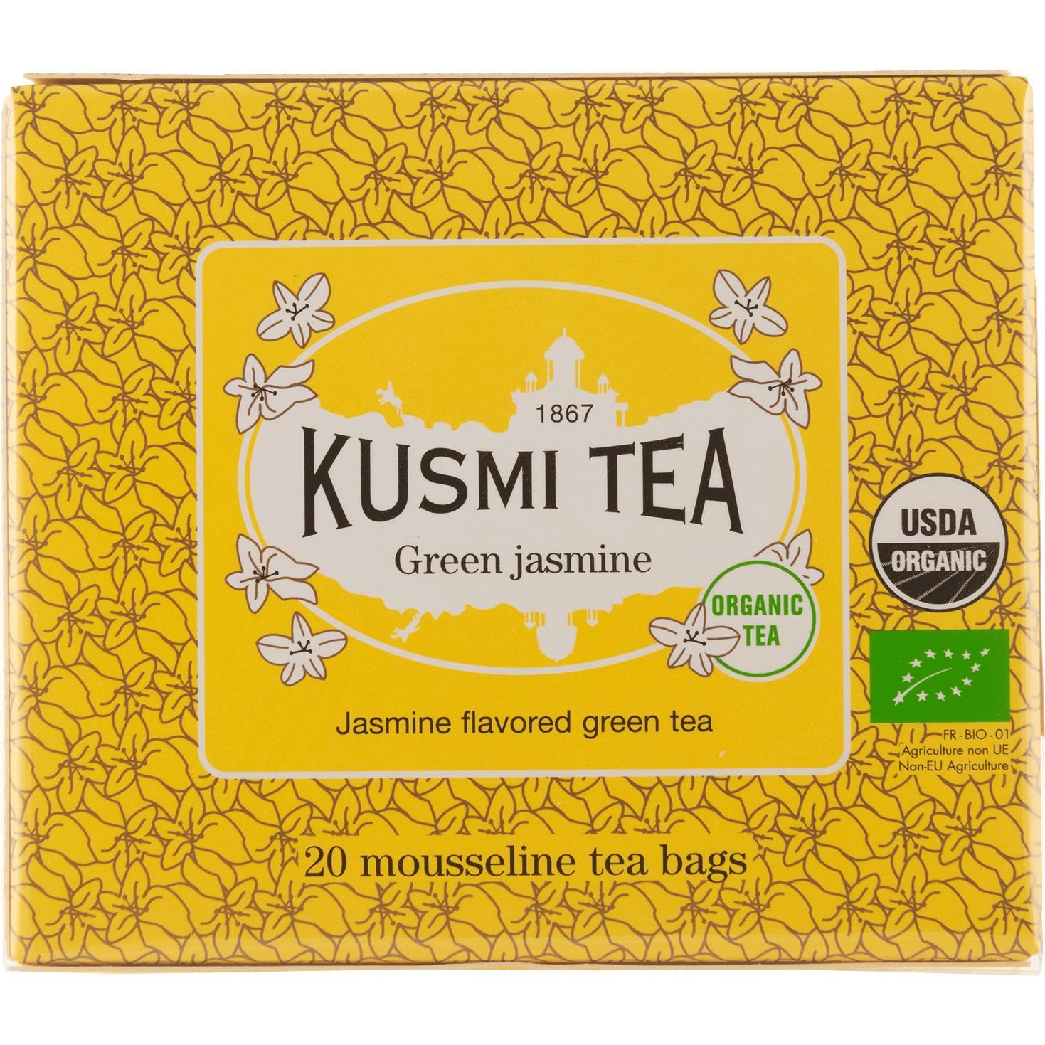 Чай зеленый Kusmi Tea Green Jasmine органический 40 г (20 шт. х 2 г) - фото 1