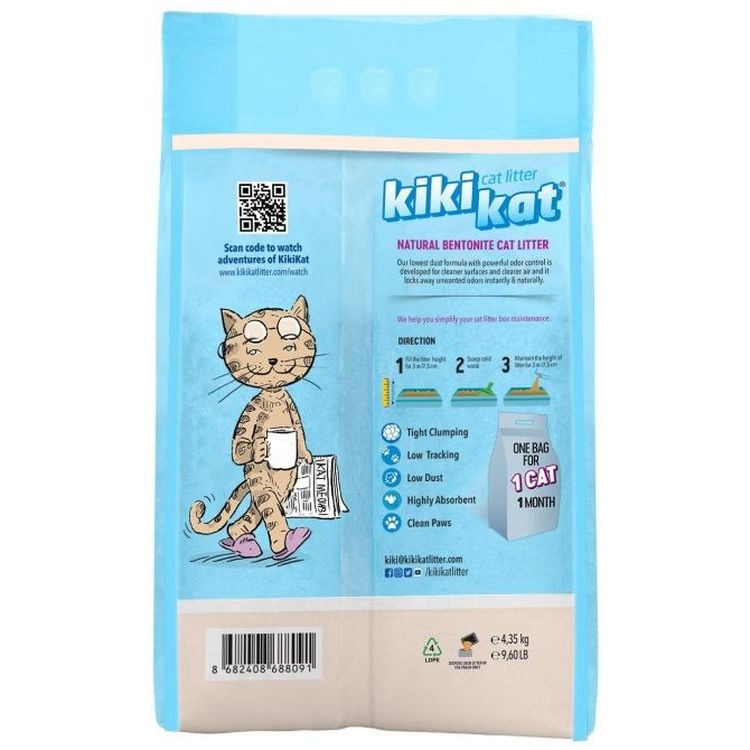 Бентонитовый наполнитель для кошачьего туалета KikiKat Cat Litter Cleany, 5 л - фото 2