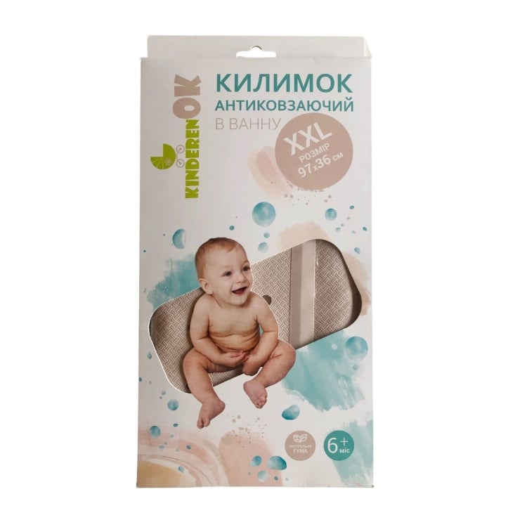 Дитячий гумовий килимок у ванну KinderenOK, XXL, бежевий (071114_001) - фото 6