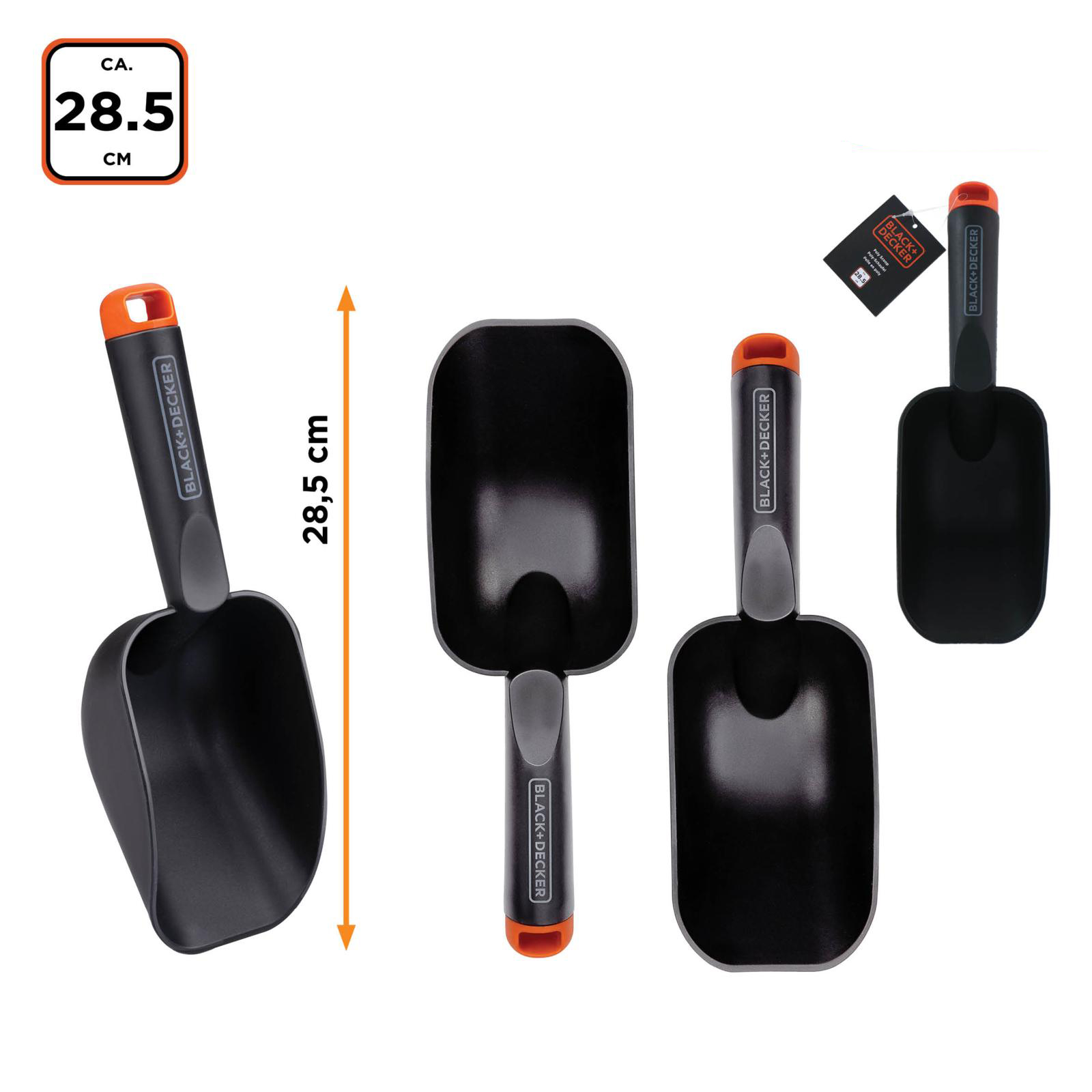 Лопатка садова Black+Decker 28.5 см чорна - фото 3