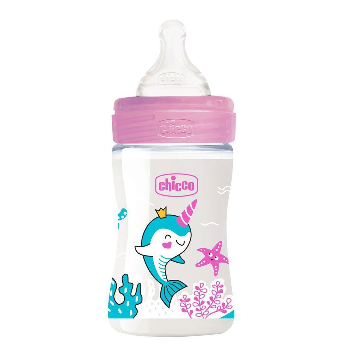 Бутылочка для кормления Chicco Well-Being Physio Colors с силиконовой соской, 150 мл, розовый (28611.10) - фото 2