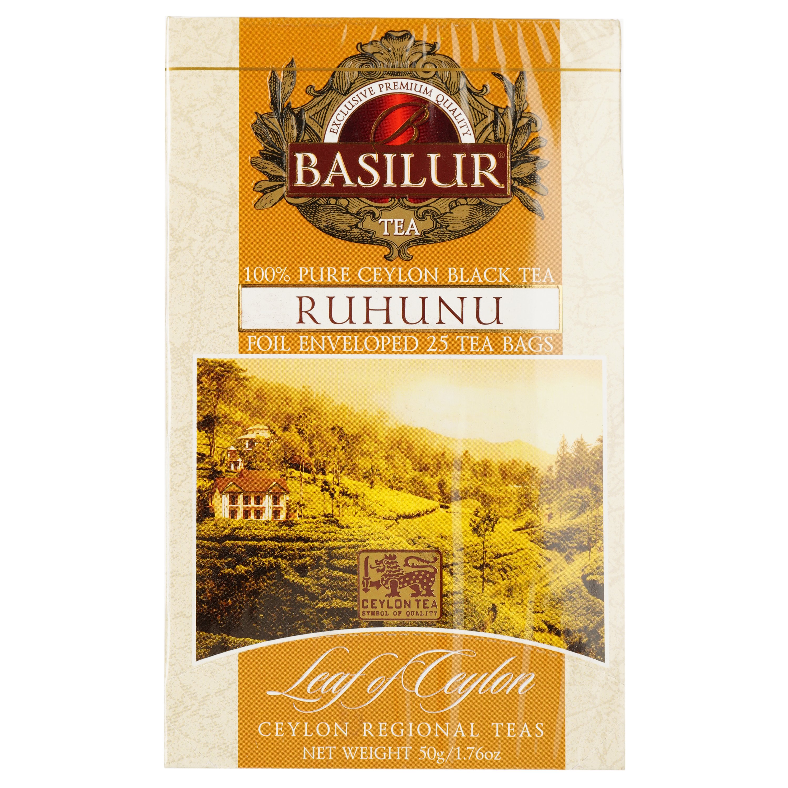Чай чорний Basilur Ruhunu Лист Цейлону, 25 пакетиків (896889) - фото 1