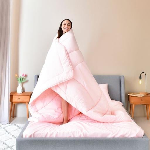 Набор постельного белья Ideia Oasis с одеялом, полуторный, пудровый (8000035247) - фото 10