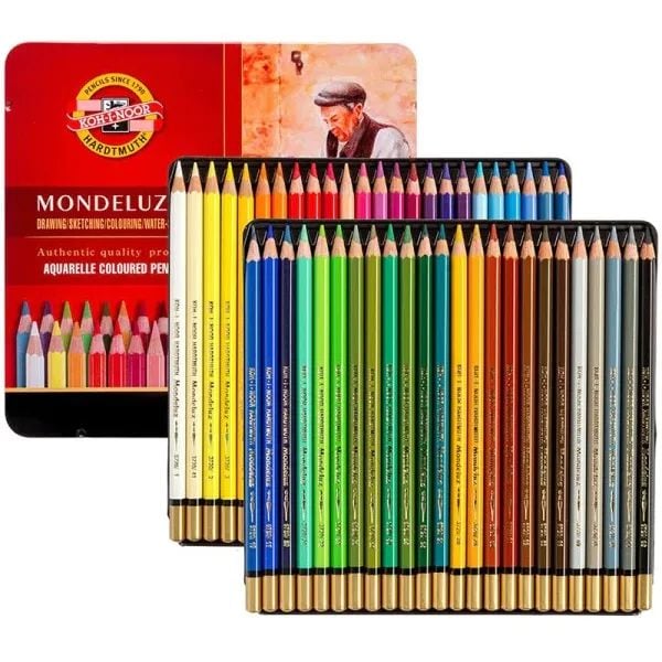 Карандаши цветные Koh-i-Noor Mondeluz акварельные 48 шт. в металлической коробке (372604) - фото 3