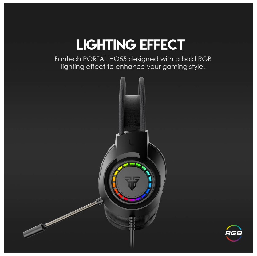 Игровые наушники Fantech Portal HQ55 RGB Black с микрофоном - фото 6