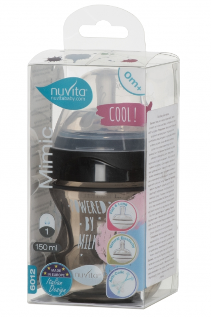 Пляшечка для годування Nuvita Mimic Cool, антиколікова, 150 мл, чорний (NV6012BLACK) - фото 3