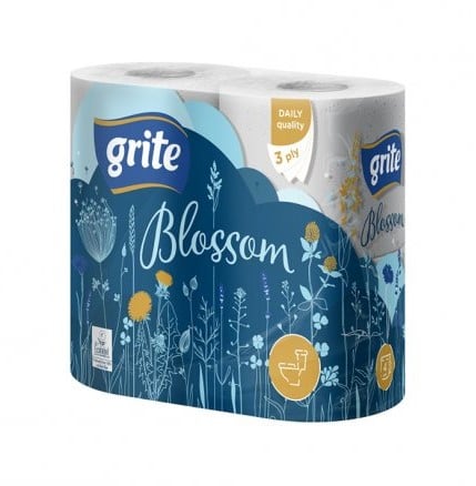 Тришаровий туалетний папір Grite Blossom, 4 рулони (624176) - фото 1