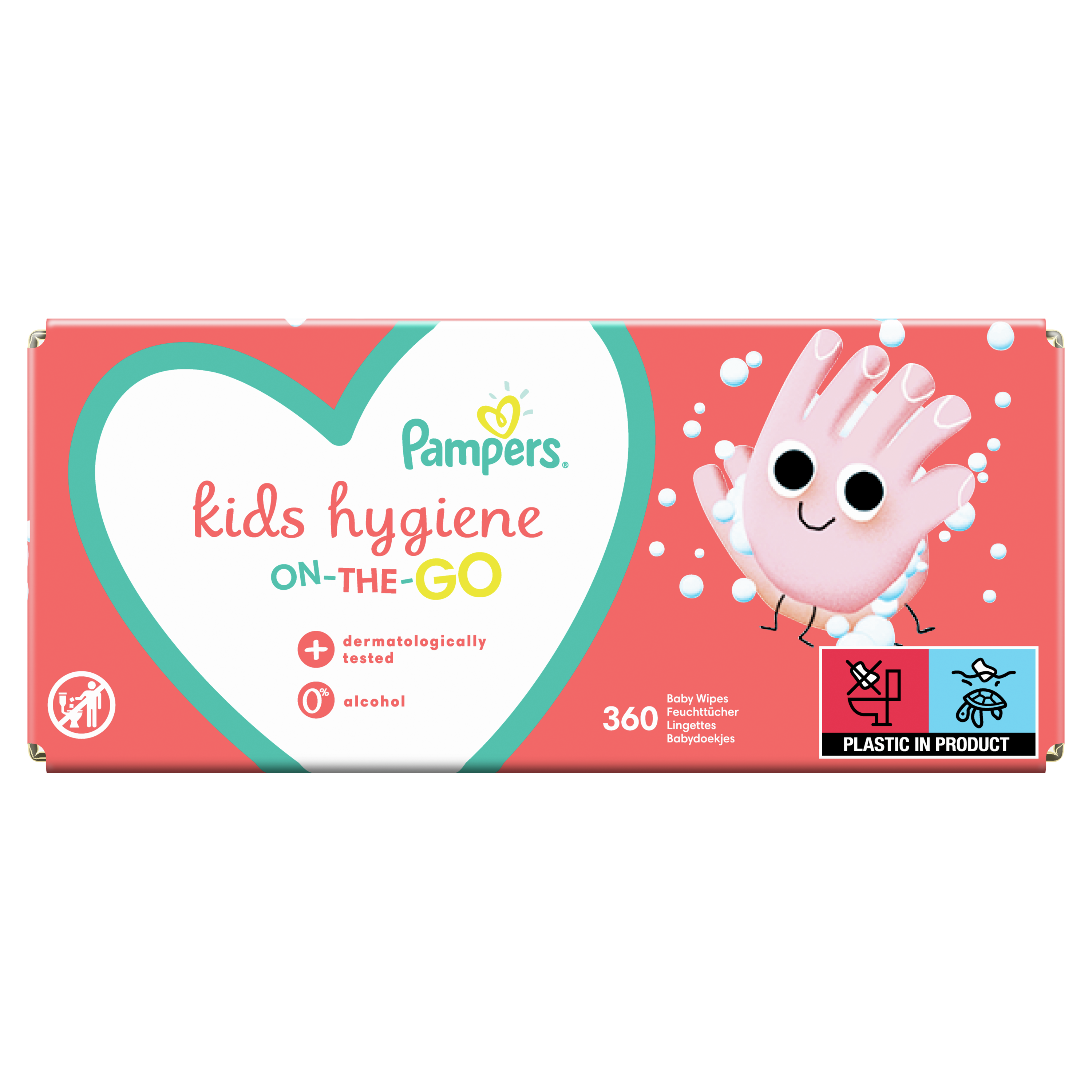 Набор детских влажных салфеток Pampers Kids Hygiene On-The-Go, 360 шт. (9 упаковок по 40 шт.) - фото 2