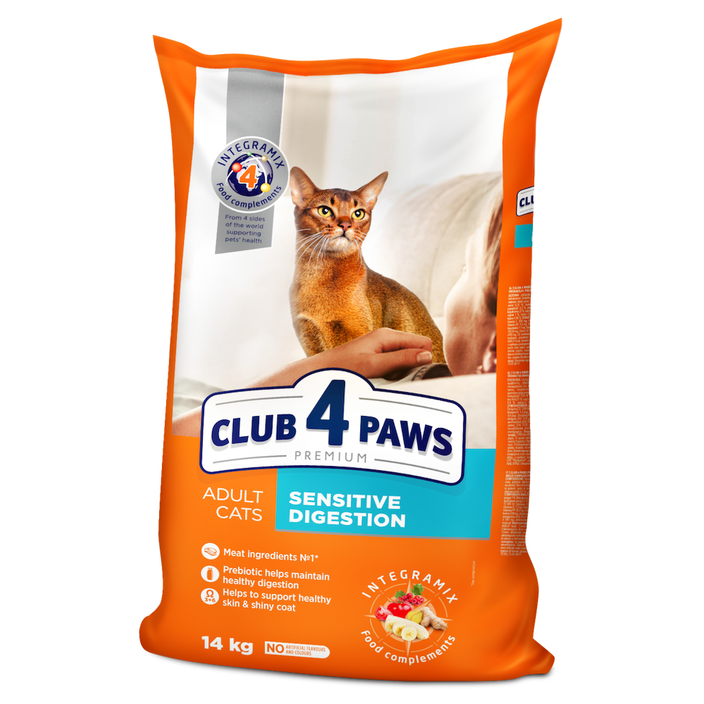 Сухий корм для котів з чутливим травленням Club 4 Paws Premium, 14 кг (B4630901) - фото 1