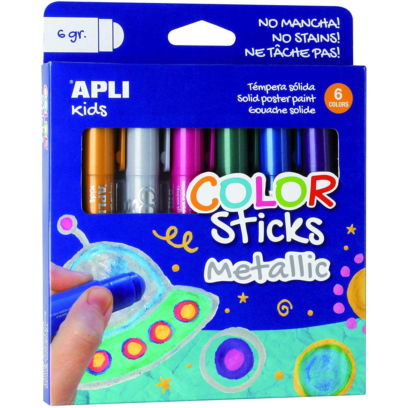 Набор цветных фломастеров Apli Kids Металлик, 6 цветов (14405) - фото 1