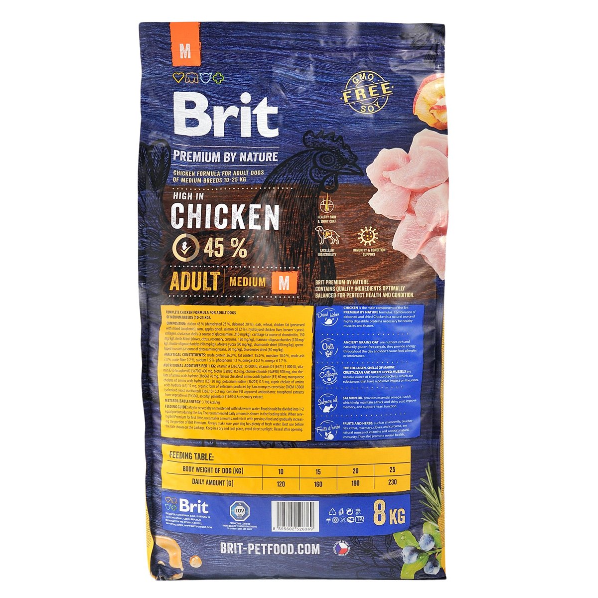 Сухой корм для собак средних пород Brit Premium Dog Adult М, с курицей, 8 кг - фото 3