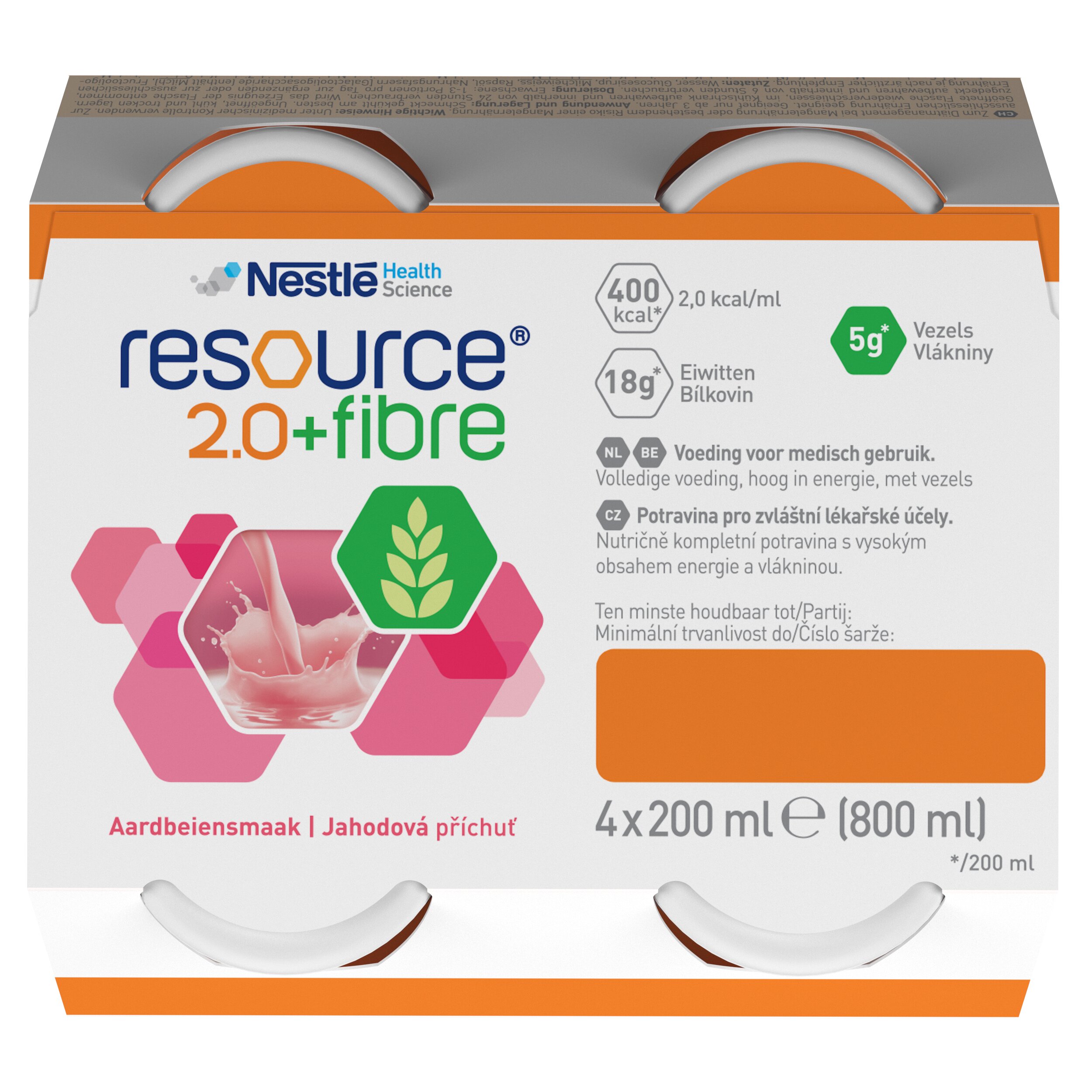 Энтеральное питание Nestle Health Science Resource 2.0+Fibre со вкусом клубники 4 шт. х 200 мл - фото 8