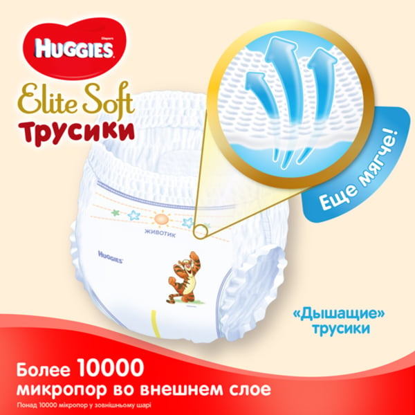 Набір підгузків-трусиків Huggies Elite Soft Pants 5 (12-17 кг), 76 шт. (2 уп. по 38 шт.) - фото 5