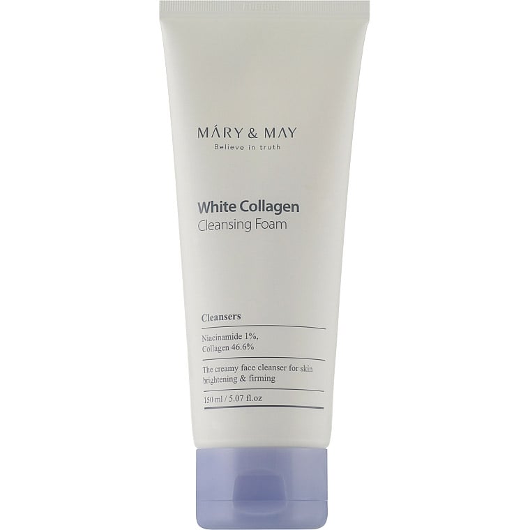 Пінка для вмивання з колагеном та ніацинамідом Mary & May White Collagen Cleansing Foam, 150 мл - фото 1