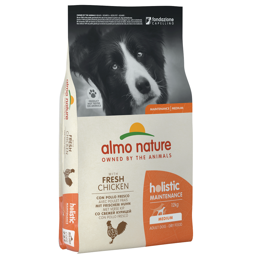 Сухий корм для дорослих собак середніх порід Almo Nature Holistic Dog, M, зі свіжою куркою, 12 кг (744) - фото 1