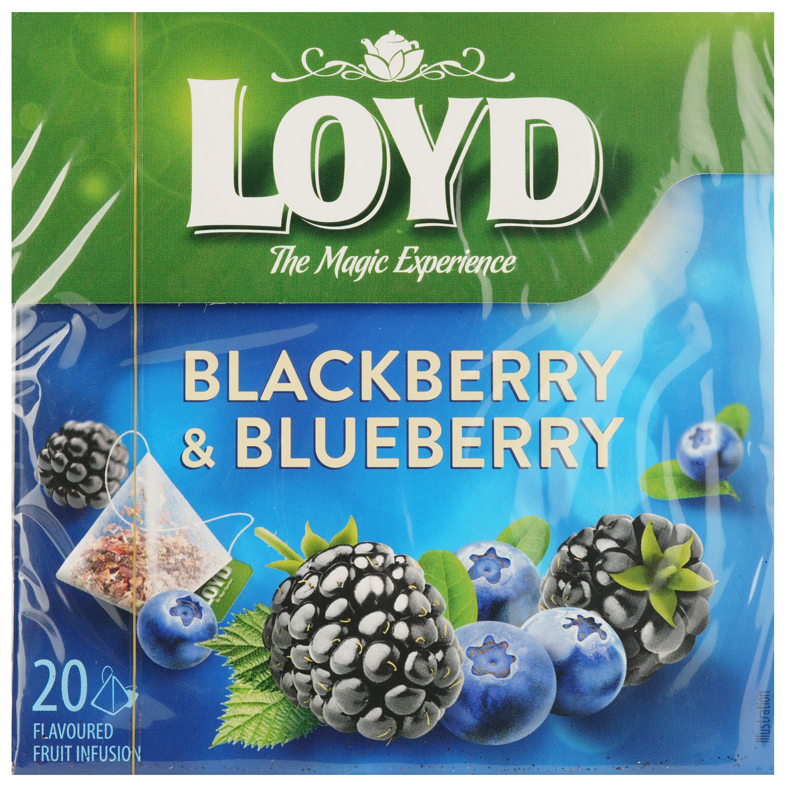 Чай фруктовый Loyd Blackberry&Blueberry, со вкусом ежевики и черники , в пирамидках, 40 г - фото 2