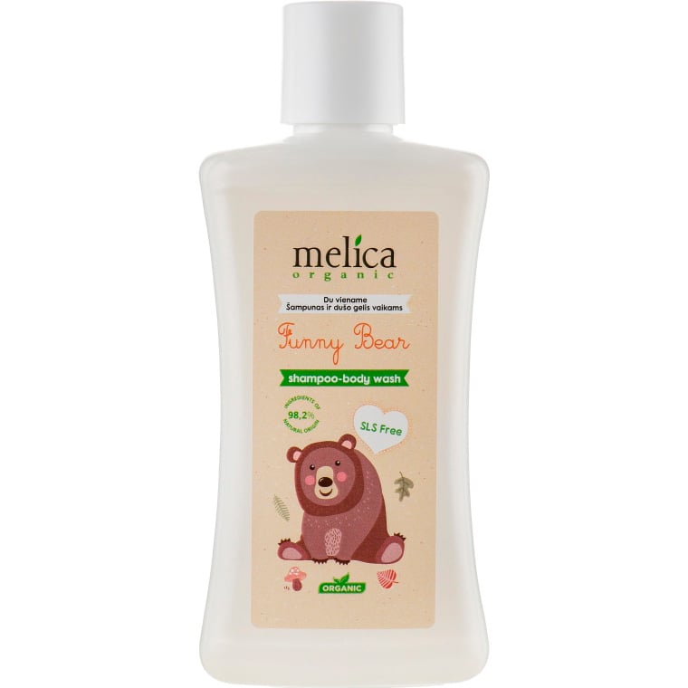 Шампунь-гель для душу Melica Organic 2 в 1 Funny Bear 300 мл - фото 1