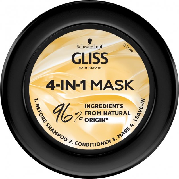 Маска 4-в-1 Gliss Performance Treat Питание, для поврежденных и ослабленных волос, 400 мл - фото 2