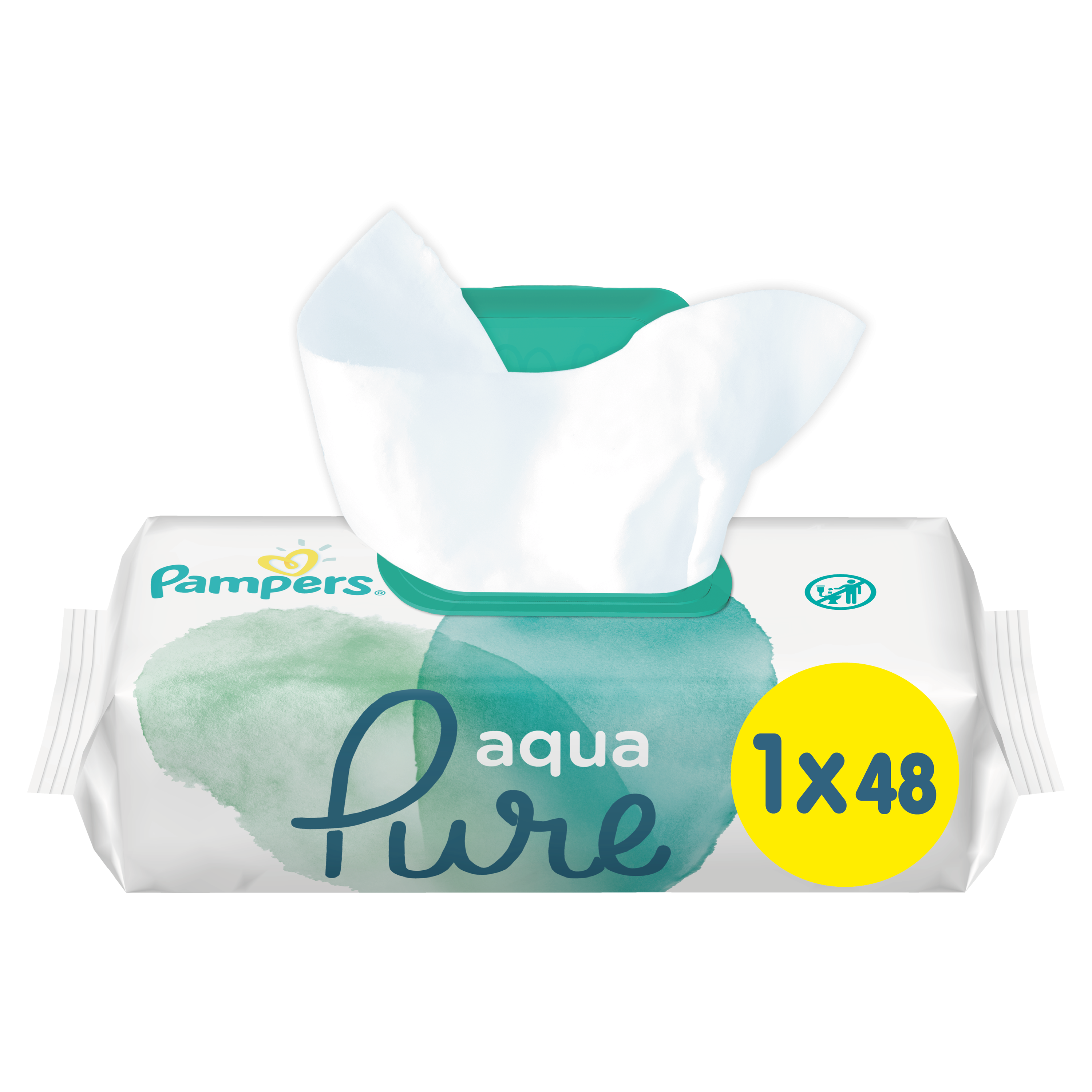 Дитячі вологі серветки Pampers Aqua Pure, 48 шт. - фото 2