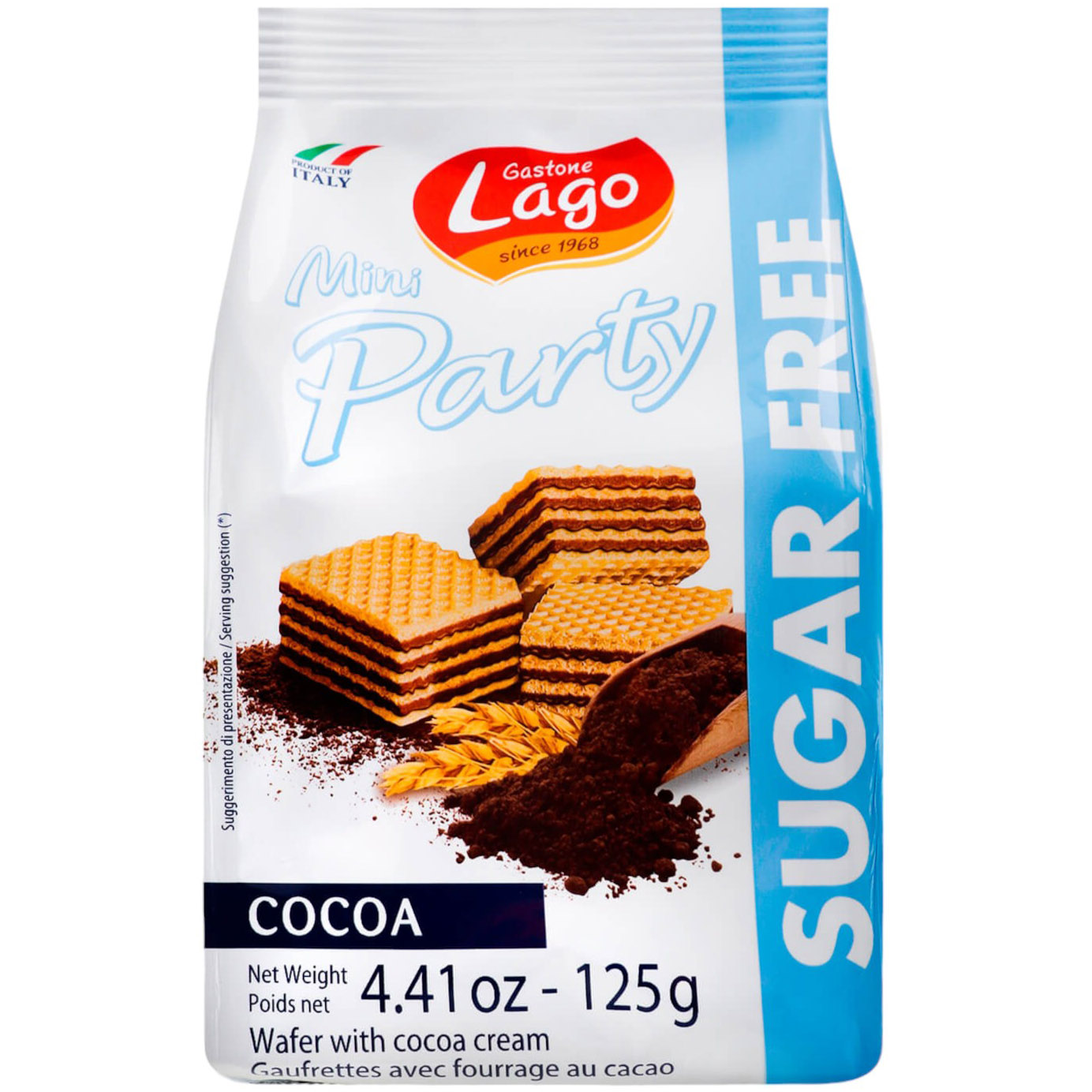 Вафлі Gastone Lago Mini Party з какао без цукру 125 г (879011) - фото 1