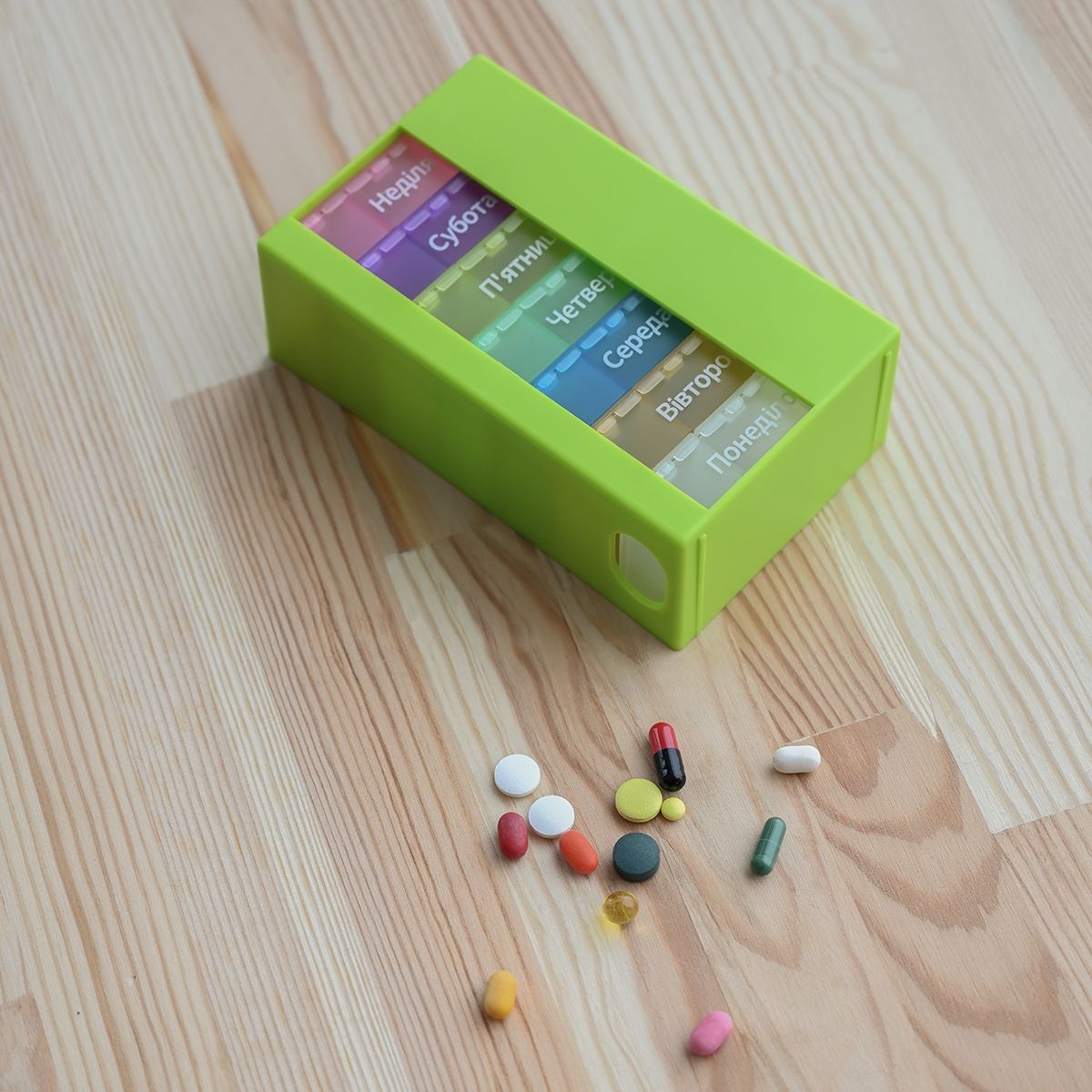 Органайзер для таблеток МВМ My Home PC-01, 7 дней 14.2х8.6х4.7 см зеленый (PC-01 GREEN) - фото 11
