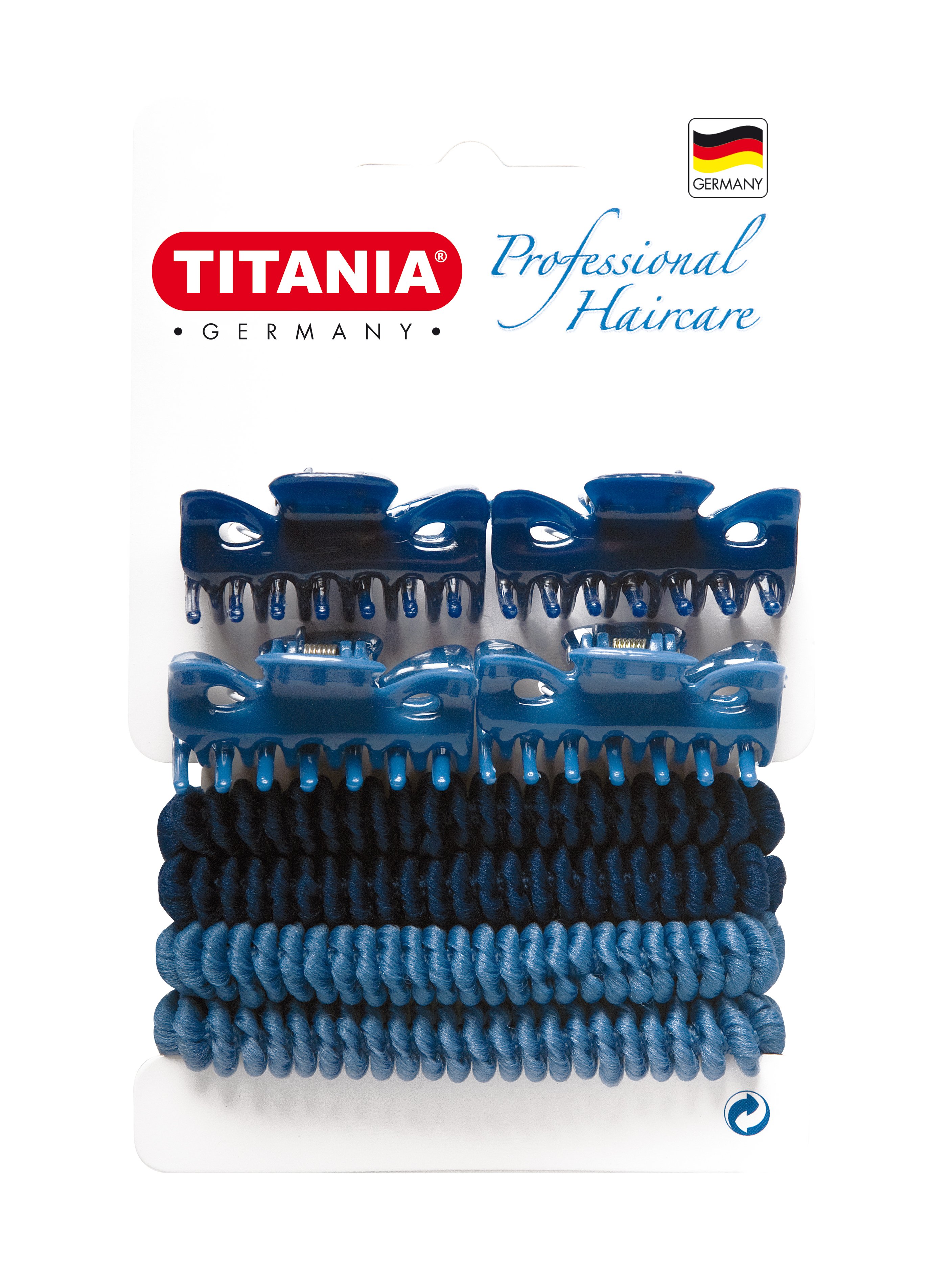 Набір резинок і заколок для волосся Titania, синій, 8 шт. (8001) - фото 1