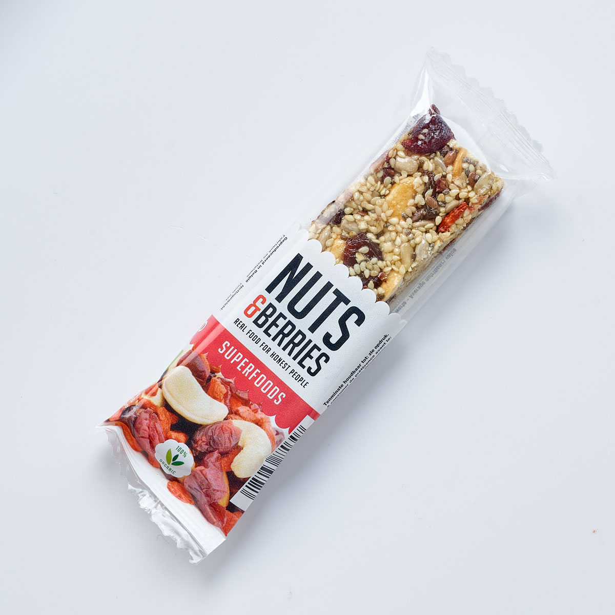 Батончик Nuts & Berries горіховий з чіа, какао бобами та ягодами органічний 40 г - фото 3