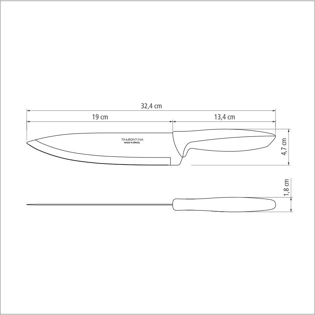 Нож Chef Tramontina Plenus light grey 203 мм (23426/138) - фото 4