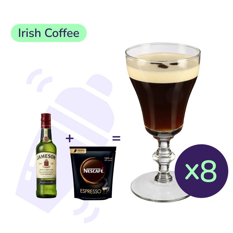 Коктейль Irish Coffee (набір інгредієнтів) х8 на основі Jameson - фото 1