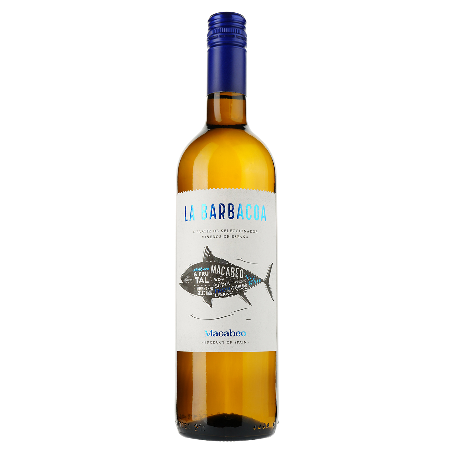 Вино La Barbacoa Macabeo, біле, сухе, 11,5%, 0,75 л (873683) - фото 1