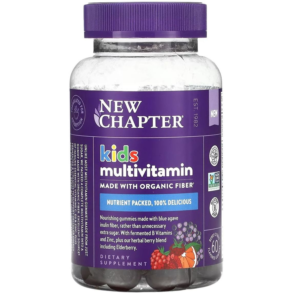 Мультивитамины для детей New Chapter Kid's Multivitamin ягодно-цитрусовый вкус 60 жевательных конфет - фото 1