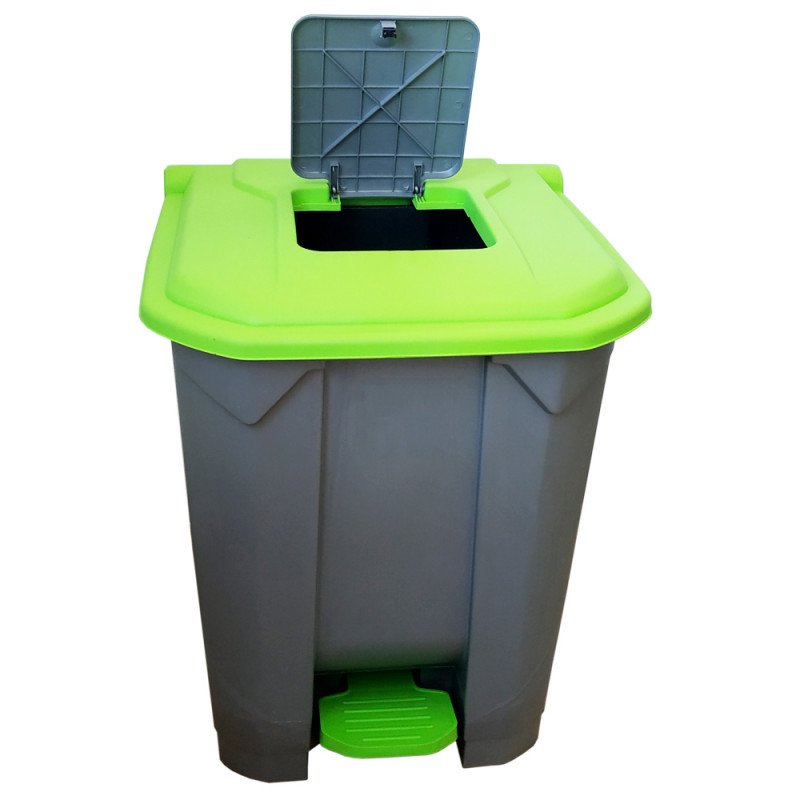 Бак для сміття Planet із педаллю, 50 л, сіро-зелений (UP208*) - фото 3