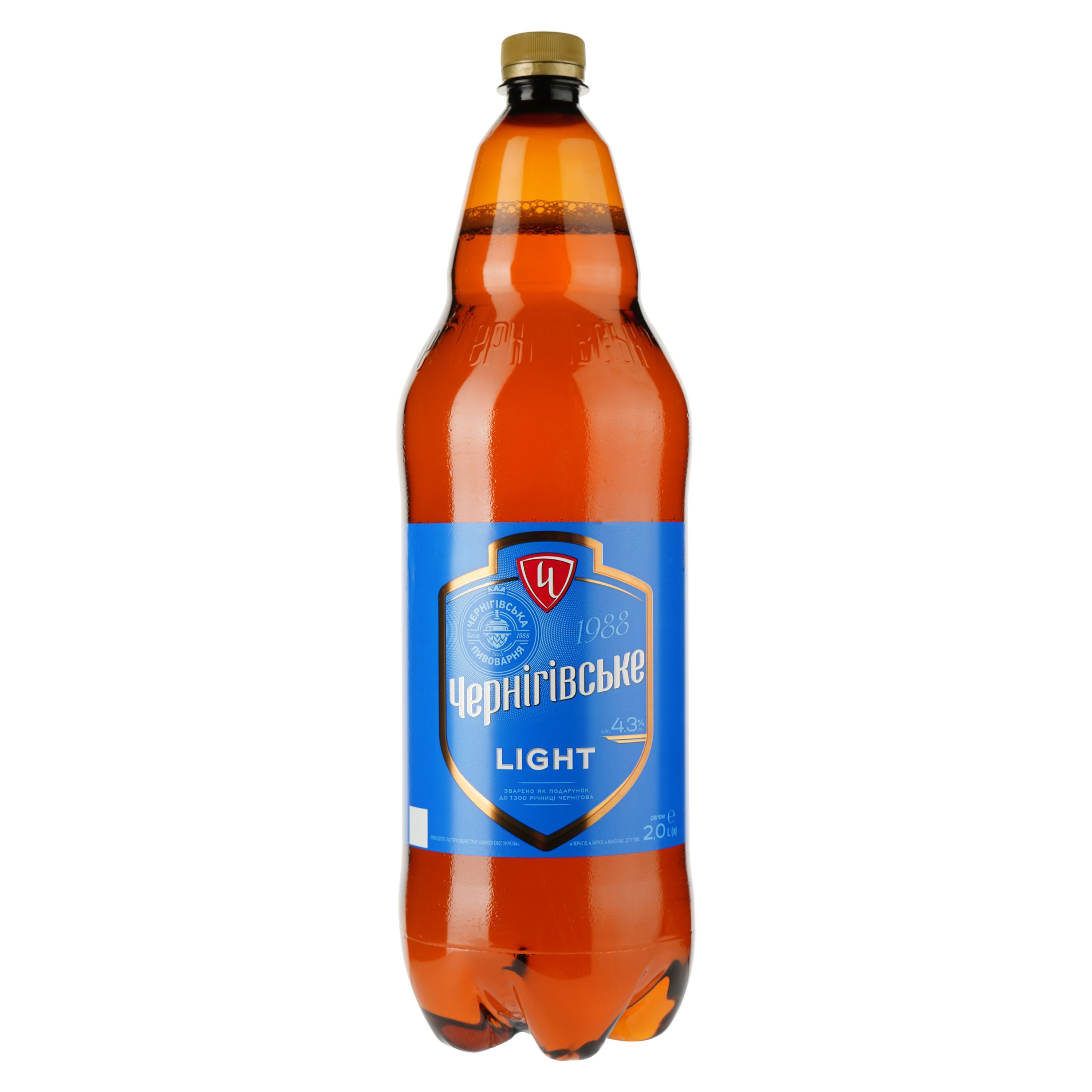 Пиво Чернігівське Light, світле, 4,3%, 2 л - фото 1