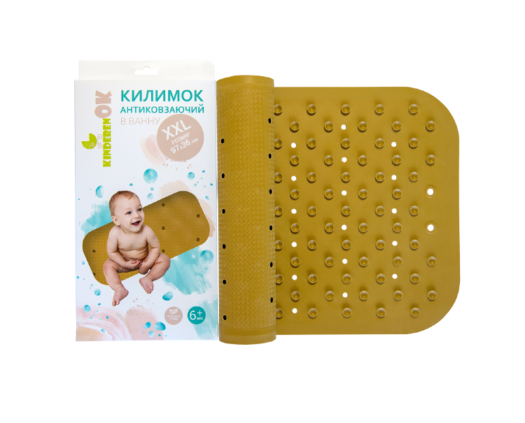 Детский резиновый коврик в ванную KinderenOK, XXL, золотой (71114_002) - фото 3