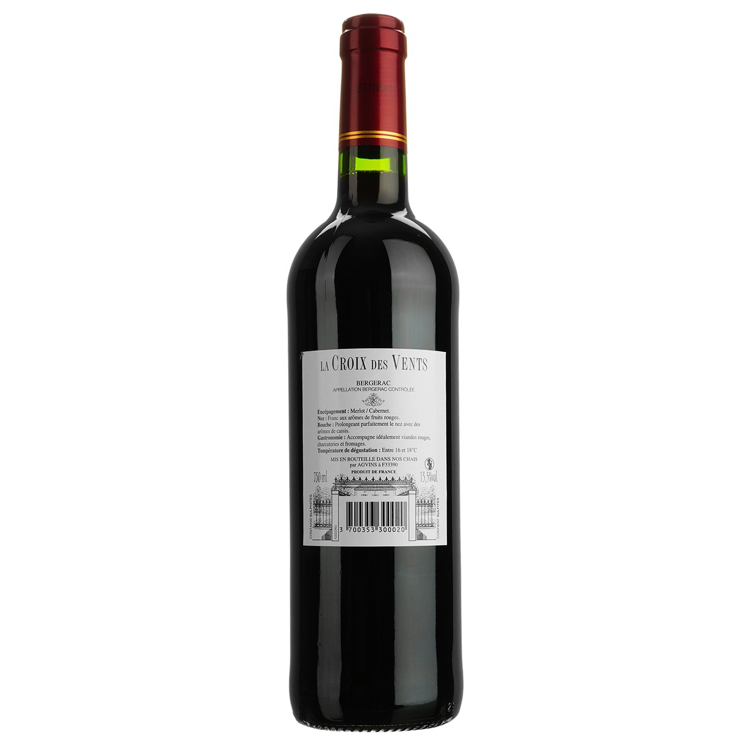 Вино La Croix Des Vents Bergerac AOP, красное, сухое, 0,75 л - фото 2
