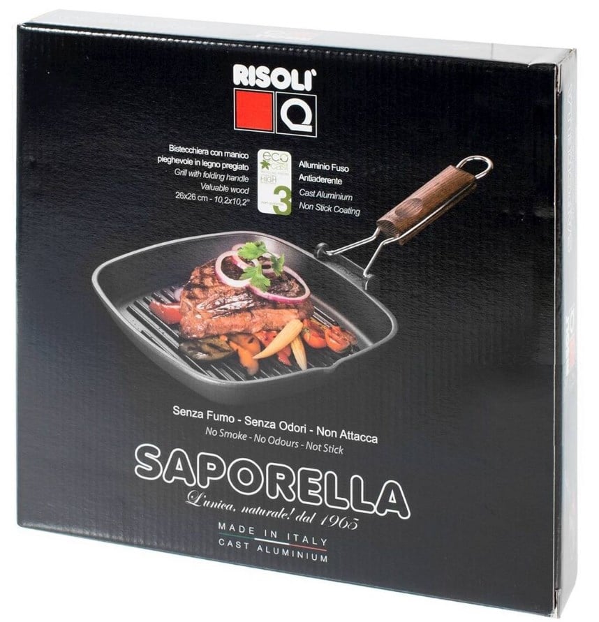 Сковорода-гриль Risoli Saporella, со съемной, складной ручкой из ясеня, 26х26 см (000090/26t00) - фото 2