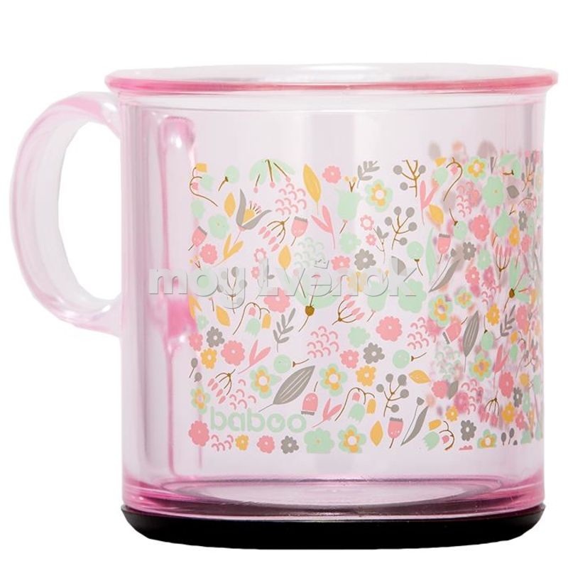 Чашка з нековзким дном Baboo Flora, 12+ міс., 170 мл, рожева (8-101) - фото 1