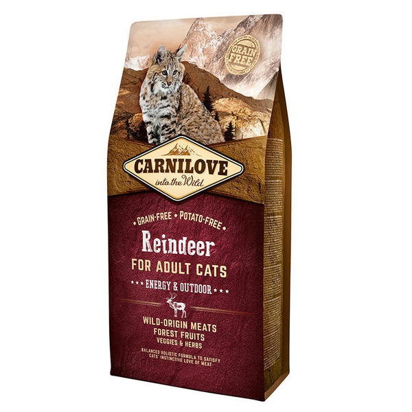 Сухий корм для активних котів Carnilove Cat Raindeer Energy&Outdoor, з північним оленем, 6 кг - фото 1