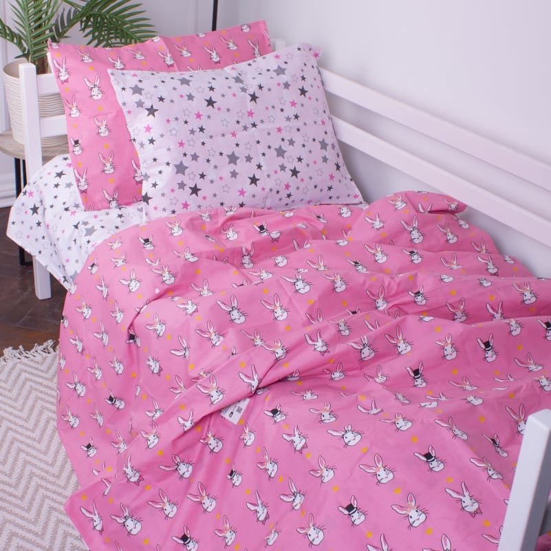 Комплект постельного белья MirSon Kids Time 17-0528 Bunnies pink, детский - фото 1