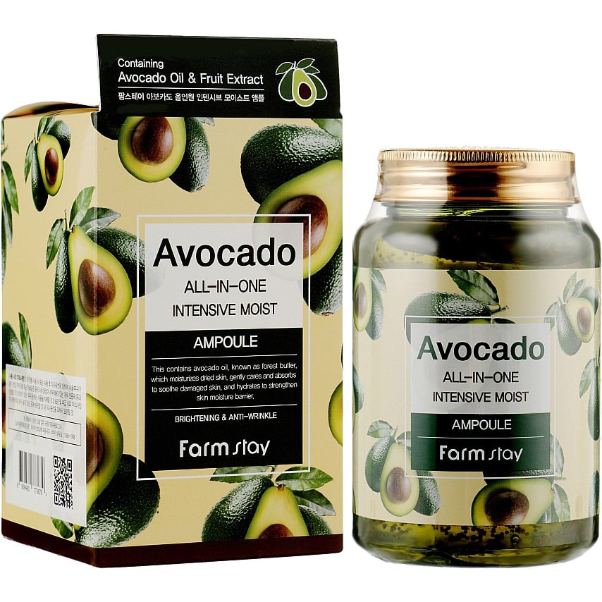 Сироватка для обличчя FarmStay Avocado All-In-One Intensive Moist Ampoule з авокадо 250 мл - фото 2