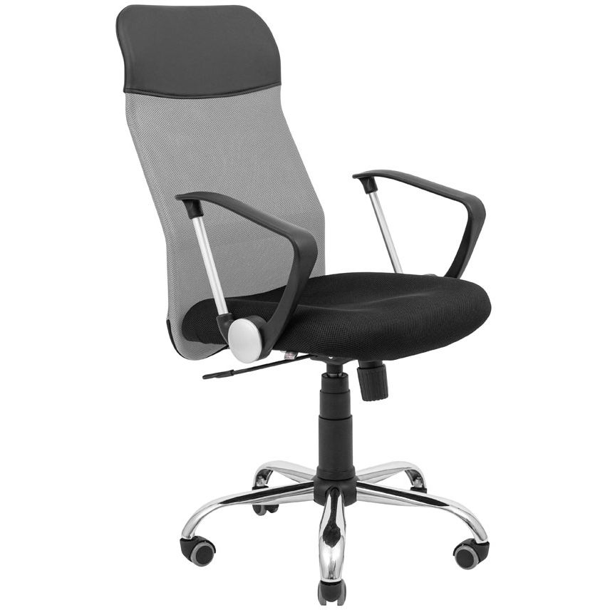 Кресло компьютерное Richman Ультра Ю Хром M-1 Tilt сетка черный + серый (RCM-1115) - фото 1