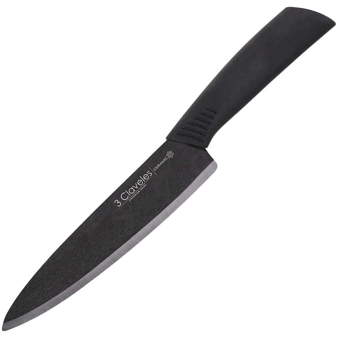 Кухонный шеф-нож 3 Claveles керамический 200 мм Черный 000279623 - фото 1