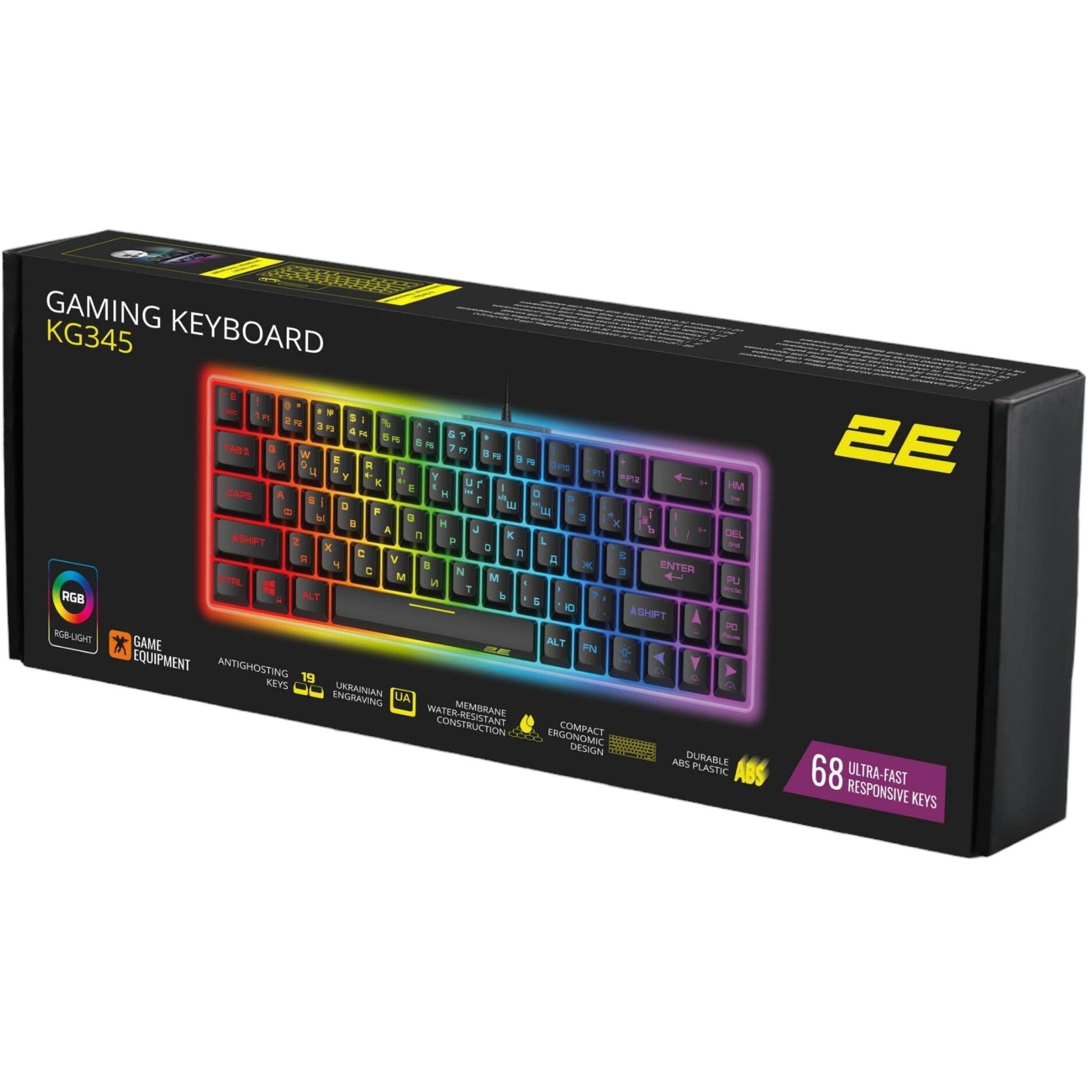 Клавиатура игровая 2E Gaming KG345 с подсветкой black (2E-KG345TR) - фото 6