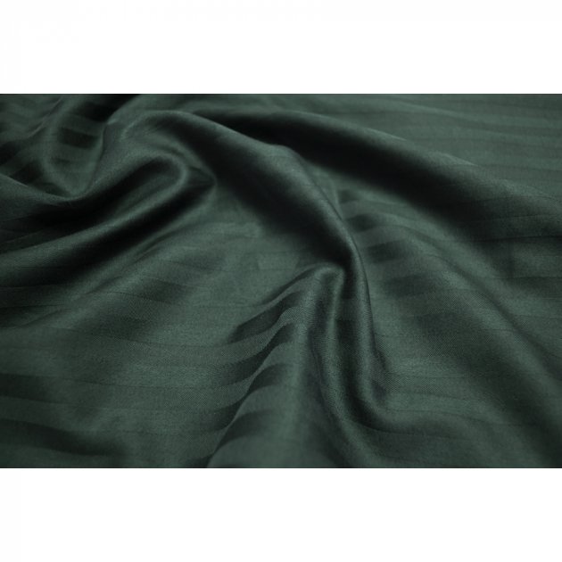 Постельное белье Lotus Отель, страйп-сатин, полуторный, темно-зеленый (svt-2000022273404) - фото 2