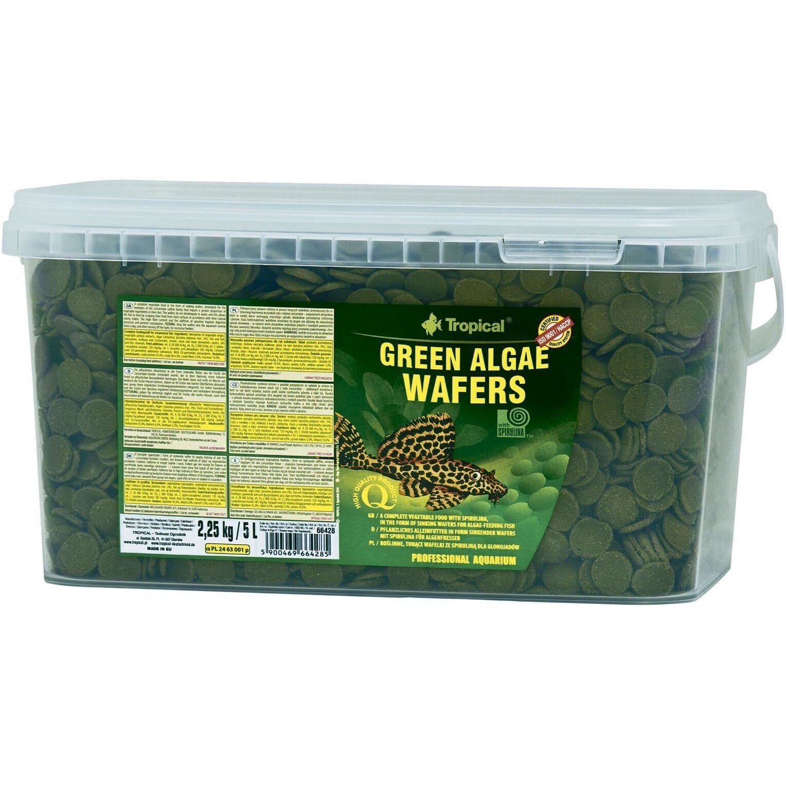 Корм для рыб Tropical Green Algae Wafers, чипсы, 2250 г - фото 1