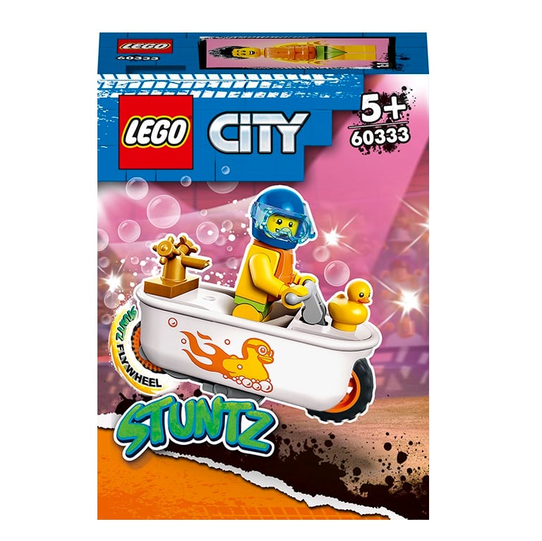 Конструктор LEGO City Stunt Трюковой мотоцикл - ванна, 14 деталей (60333) - фото 1