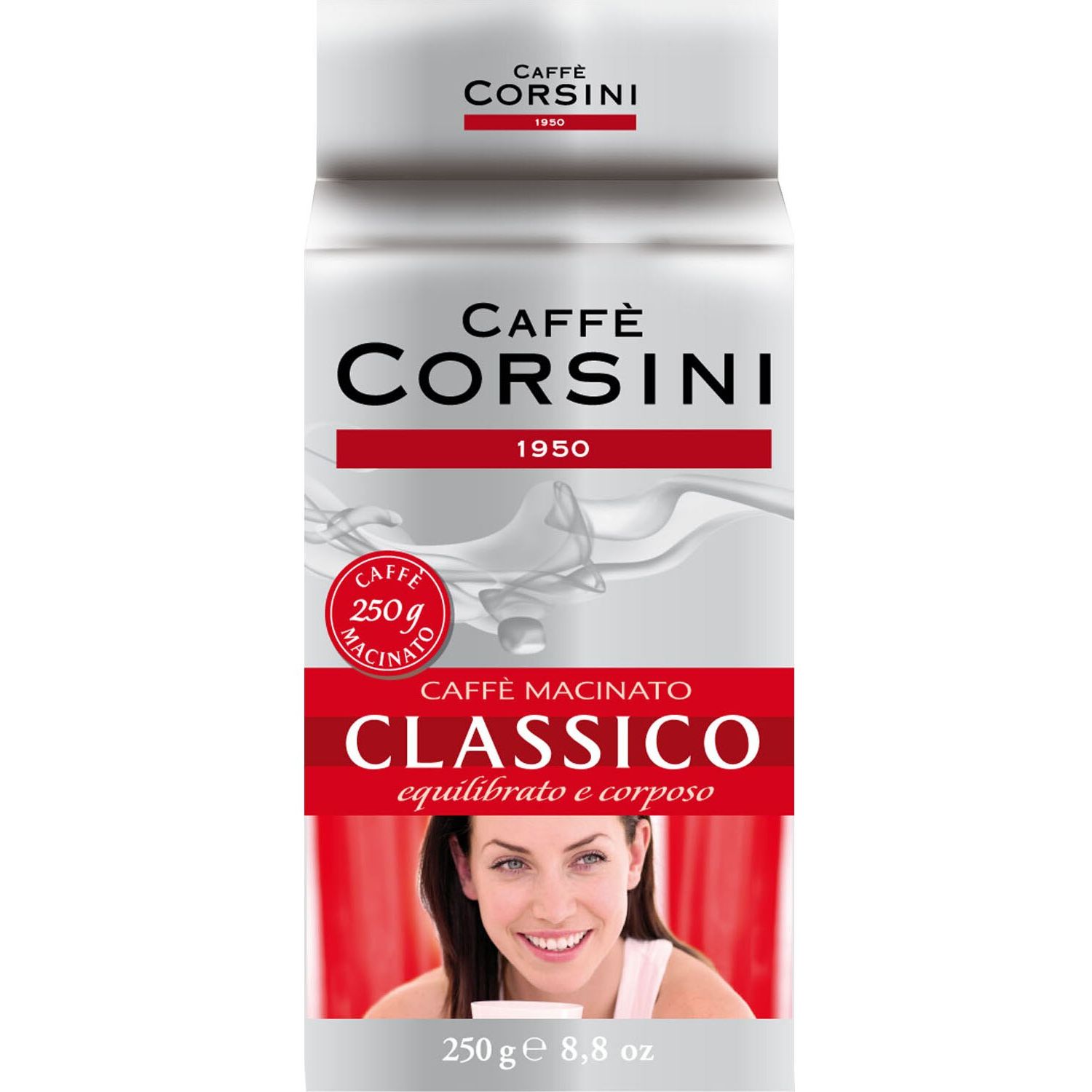 Кава мелена Caffe Corsini Classico macinato смажена, натуральна, 250 г (591310) - фото 1