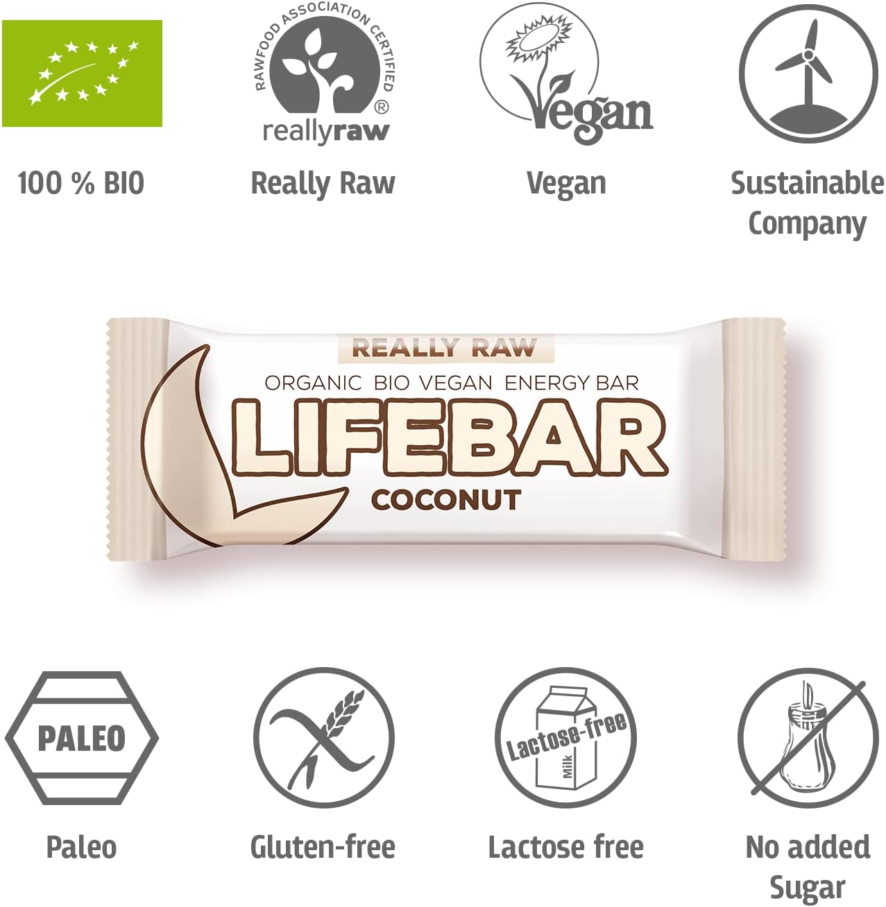 Батончик Lifefood Lifebar енергетичний з кокосом органічний 47 г - фото 4