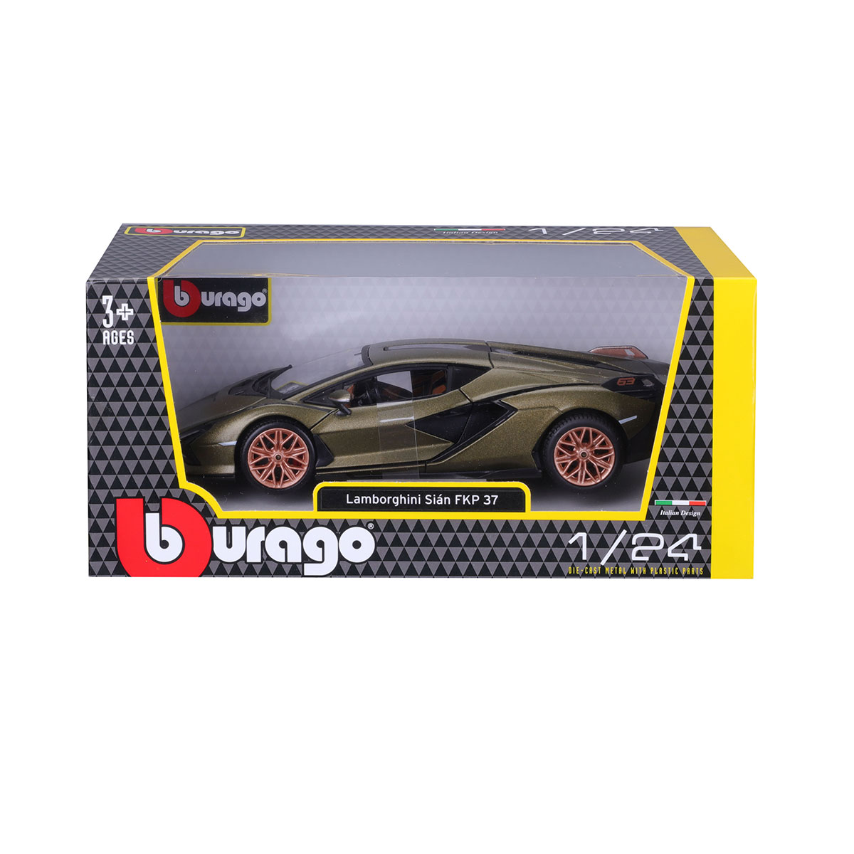 Автомодель Bburago Lamborghini sián fkp 1:24 зеленый (18-21099) - фото 4